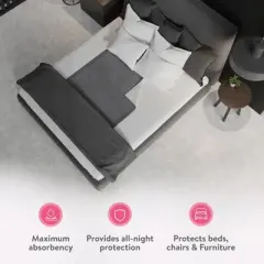 Inspire Disposable Underpads Ultra Absorbent Bed Pads for Incontinence | Chic Gray Modern Design | Leakproof Bed Pads - XL 30 X 36