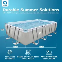 JLeisure 17776 18 x 10 Foot Above Ground Rectangular Steel Frame Swimming Pool