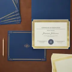 Pipilo Press 24 Certificate Holders & 24 Certificate Paper Letter-Size 8.5 x 11 Certificate Kit for Diplomas, Accomplishment Awards, 11.3 x 8.8 In