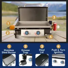 Razor Griddle GGT2160M 19 Inch Portable 1 Burner LP Propane Gas Grill