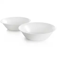 Ultra by Gibson 2 Piece 46oz Tempered Opal Glass Serving Bowl Set in White Shadow