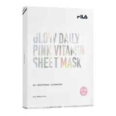 FILA - Glow Daily Pink Vitamin B12 Brightening Luminous Face Sheet Mask (5 Sheets Box)