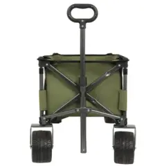 FURNIinspire Outdoor Serving Carts Collapsible Foldable Extended Wagon with 480lb Weight Capacity All-Terrain Beach Wheels, Green, 37.8"*21.65"*34.33"
