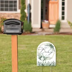 Big Dot of Happiness Boho Botanical Baby - Outdoor Lawn Sign - Greenery Baby Shower Yard Sign - 1 Piece