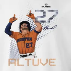 MLBPA Men's Altuve Pw Licensed Mlb Jose Altuve Houston Astros Mlb Baseball Astros Houston 27 Long Sleeve Graphic Cotton Pullover Sweatshirt - White XL