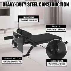 Adjustable Hamstring Curl Bench with Wheels Nordic Bench, Nordic Curl Machine, for Home Gym