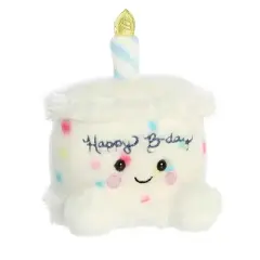 Aurora Mini Happy B'Day Cake Palm Pals Adorable Stuffed Animal White 4"