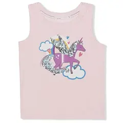 Young Hearts Girl's 3-Pack Unicorn Metallic Print Tank Top Assortment for toddler