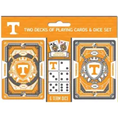 MasterPieces Officially Licensed NCAA Tennessee Volunteers 2-Pack Playing cards & Dice set for Adults