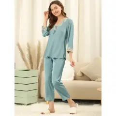 Allegra K Women&rsquo;s Pajama Sets Sleepwear Soft Night Suit Lounge Sets
