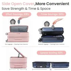 Dexmalle Expandable Carry On Luggage with TSA Lock Airline Approved