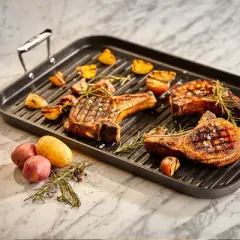 All-Clad 13" x 20" Nonstick Double-Burner Grill, HA1 Hard Anodized, Black