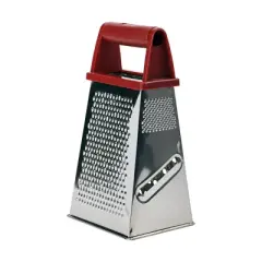 GoodCook Ready Box Grater: Stainless Steel Handheld Cheese & Vegetable Grater, Red, 8.5" Height, Hand Wash