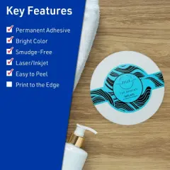 Avery Printable Wraparound Labels, Bright Blue, 2-3/8" x 8", 240ct