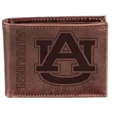 Evergreen Auburn University Crazy Horse Collection Bi-Fold Wallet