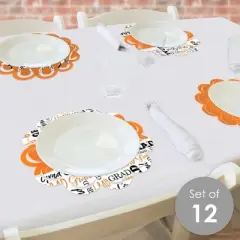 Big Dot of Happiness Orange Grad - Best is Yet to Come - Orange Graduation Party Round Table Decorations - Paper Chargers - Place Setting For 12