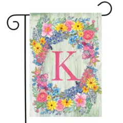 Briarwood Lane Spring Garden Flag 18x12.5 For Outdoor Spring Monogram Letter K Garden Flag Flag For Spring Garden Flag Flags For Outside
