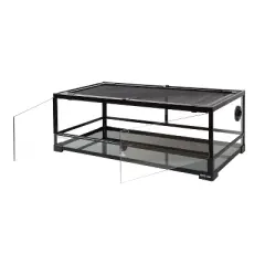 REPTI ZOO 35 Gallon Reptile Glass Terrarium, Double Hinge Door with Screen Ventilation Reptile Terrarium 36" x 18" x 12.6"