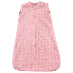 Hudson Baby Infant Girl Plush Sleeping Bag, Sack, Blanket, Light Pink Dot Mink