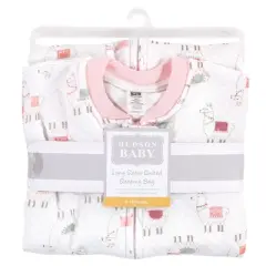 Hudson Baby Infant Girl Premium Quilted Long Sleeve Sleeping Bag and Wearable Blanket, Llama