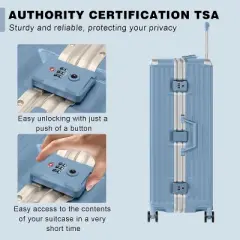 Luupatchy Business Aluminum Frame Zipperless Checked Luggage Hard Shell Suitcase with TSA Lock