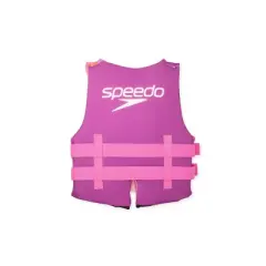 Speedo Junior Life Jacket Vest - Pink/Purple/Orange: Youth Size, Zipper & Buckle Closure, 50-90 lbs