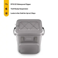 RTIC Outdoors 24 Can Ultra-Tough Backpack Cooler - Gray: Vinyl Liner, Holds 24 Cans