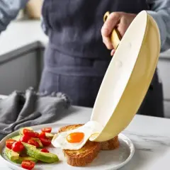 GreenPan Reserve 12" Frypan with Helper Handle & Lid Honey Yellow