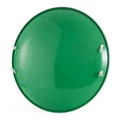 Slippery Racer ProDisc 26 Inch Heavy Duty Aluminum Iron Alloy Metal Kids Winter Saucer Snow Sled with Dual Riveted Soft Grip Rope Handles, Green