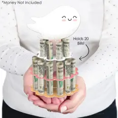 Big Dot of Happiness Pastel Halloween - DIY Pink Pumpkin Party Money Holder Gift - Cash Cake