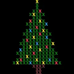 Men's Design By Humans Christmas Tree Cross Stitch By BettySue Tank Top
