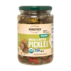 Woodstock Foods Organic Bread and Butter Pickle Chips - Case of 6/24 oz