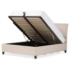 Queen Lea Modern And Contemporary Mix - Linen Storage Platform Bed - Baxton Studio