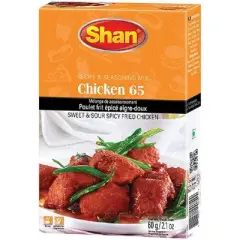 Shan - Chicken 65 Recipe and Seasoning Mix 2.1 oz (60g) - Spice Powder for Sweet and Sour Spicy Fried Chicken