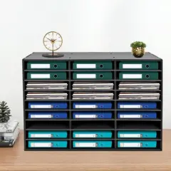 YIYIBYUS Literature Organizer Desktop File Sorter Paper Storage Cabinet, 27 Slots Compartments
