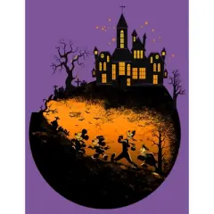 Girl's Mickey & Friends Walking Towards Haunted Mansion T-Shirt