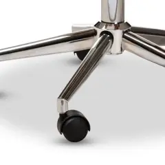 Ambrosio Faux Leather Upholstered Chrome Finished Metal Adjustable Office Chair Black - BaxtonStudio