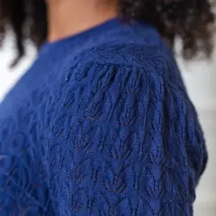Hope & Henry Womens' Long Sleeve Pointelle Sweater with Bellow Sleeves