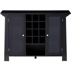 Kings Brand Furniture Matanuska Wood Buffet Bar Cabinet with Wine Storage, Black