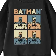 Batman Pop Art Inspired Youth Black Crew Neck Sweatshirt