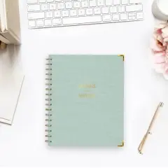 Day Designer 7"x9" 2025-2026 Weekly/Monthly Wirebound Planner Hardcover Hampton Sage Bookcloth