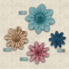 Teacher Created Resources&reg; Calming Colors Paper Flowers, Pack of 4