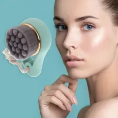 Unique Bargains Soft Plastic Bamboo Charcoal Hair Cleansing Brush Comma 3.03"x1.89" Green 1 Pc