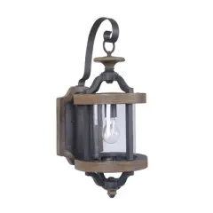 Craftmade Lighting Ashwood 1 - Light Wall Light in  Textured Black/Whiskey Barrel