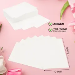 Unique Bargains Pure Cotton Water Coloring Paint Papers 100 Pcs White