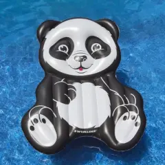 Swimline 71" Inflatable Panda 1-Person Swimming Pool Float - Black/White