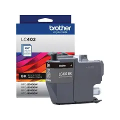 Brother LC402 Black Standard Yield Ink Cartridge Prints Up to 550 Pages (LC402BKS)