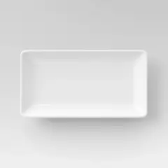 Rectangle Serving Tray 12.2"x6.46" Porcelain - Threshold&trade;: White Glazed Food Platter, Microwave & Dishwasher-Safe