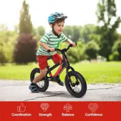Toddler Balance Bike 2 Year Old, 12 Inch No Pedal Kids Bike for 2-5 Years Old, Lightweight Push Bicycle with Adjustable Handlebar