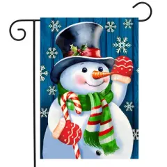 Briarwood Lane Winter Garden Flag 12x18 For Outdoor Candy Cane Snowman For Winter Garden Flag Flags For Outside